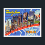 Carte Postale Salutations de Dallas, Vintage voyage du Texas<br><div class="desc">Salutations de Dallas,  Texas Vintage voyage Postcard</div>