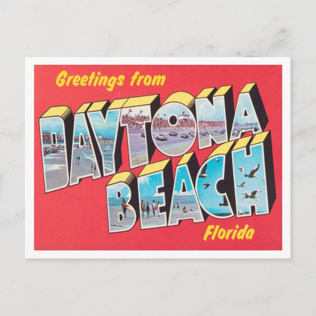 Carte Postale Salutations de Daytona Beach, Floride Travel (Devant)