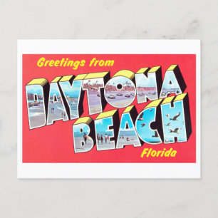 Carte Postale Salutations de Daytona Beach, Floride, Vintage