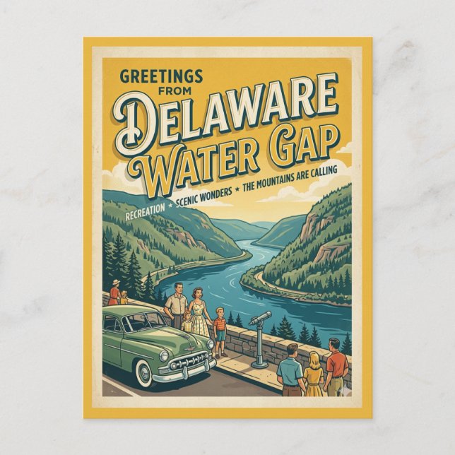 Carte Postale Salutations de Delaware Water Gap Rétro  (Devant)