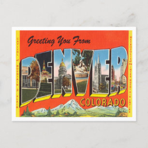 Carte Postale Salutations de Denver, Vintage voyage du Colorado