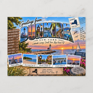 Carte Postale Salutations de Dunkerque New York