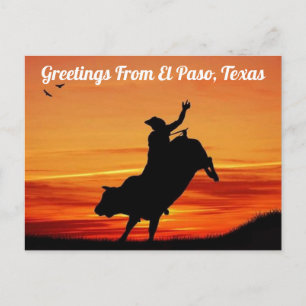 Carte Postale Salutations De El Paso, Texas Rodeo Postcard