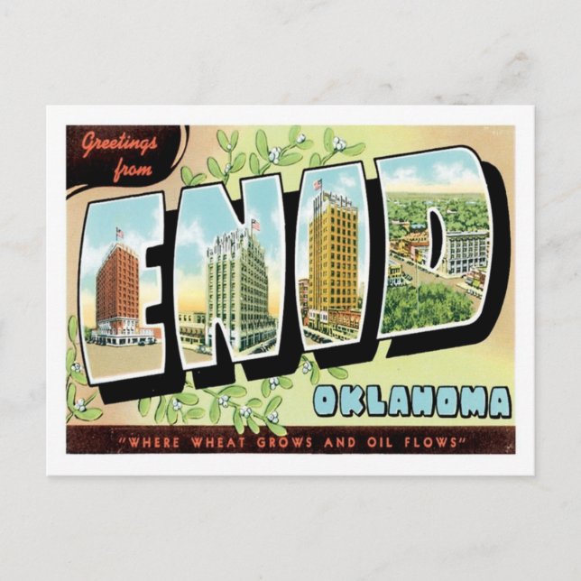 Carte Postale Salutations De Enid Oklahoma City US (Devant)