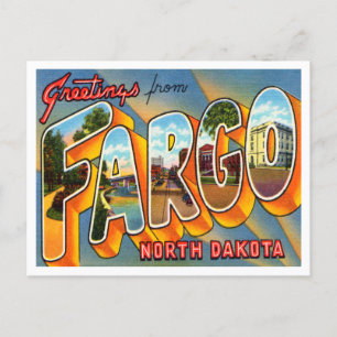 Carte Postale Salutations de Fargo, Vintage voyage du Dakota du 