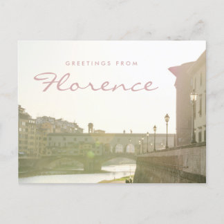 Carte Postale Salutations de Florence Italie Ponte Vecchio Bridg