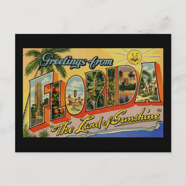 Carte Postale Salutations de Florida Land of Sunshine (Devant)