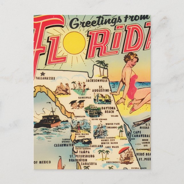 Carte Postale Salutations de Floride (Devant)