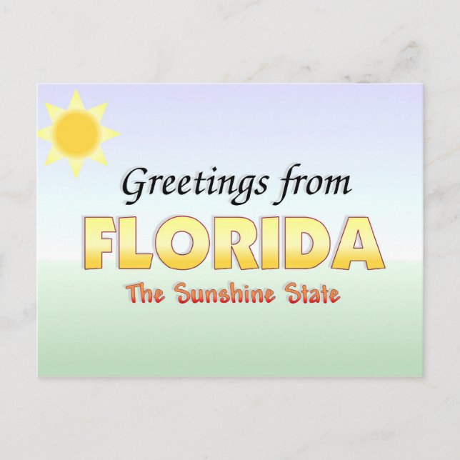 Carte Postale Salutations de Floride (Devant)