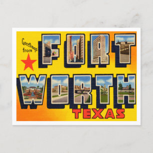 Carte Postale Salutations de Fort Worth, Vintage voyage du Texas