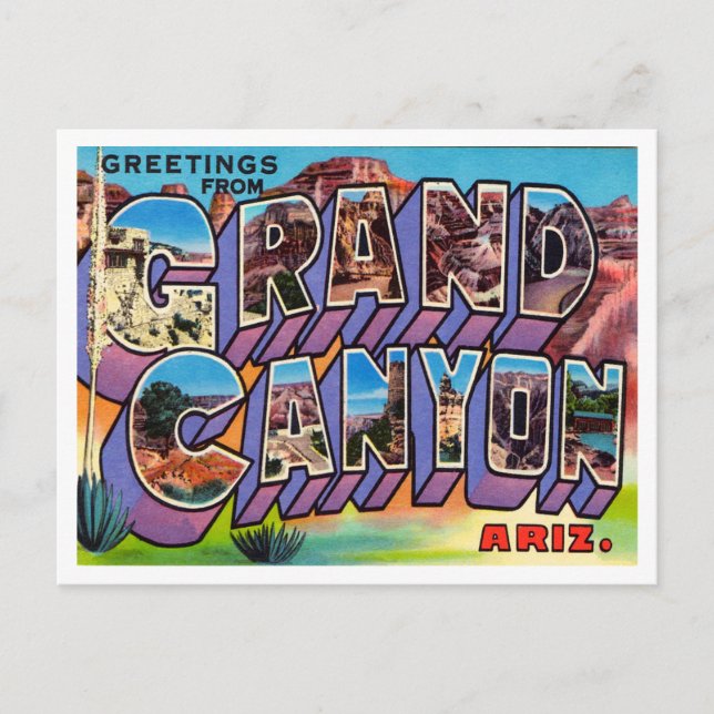Carte Postale Salutations de Grand Canyon, Arizona Travel (Devant)