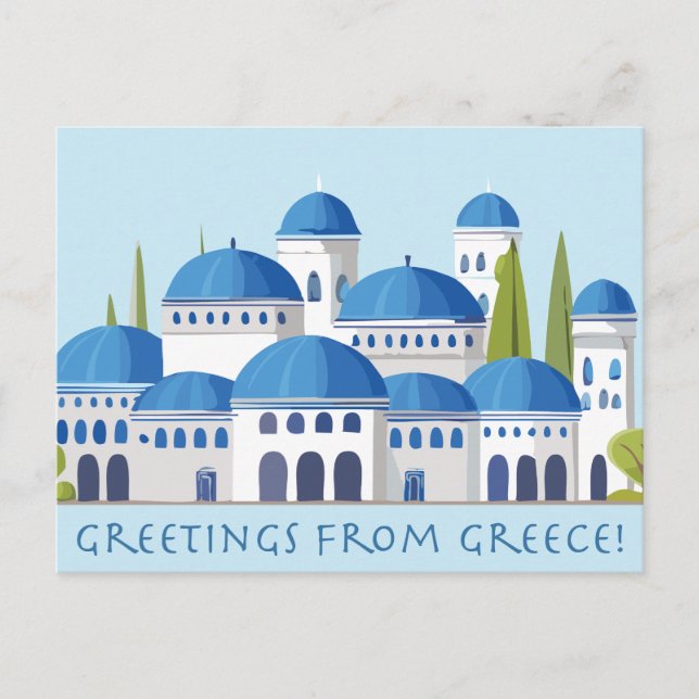 Carte Postale Salutations de Grèce Rétro (Devant)