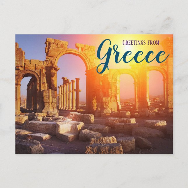 Carte Postale Salutations de Grèce Ruines Antiques Parthénon (Devant)