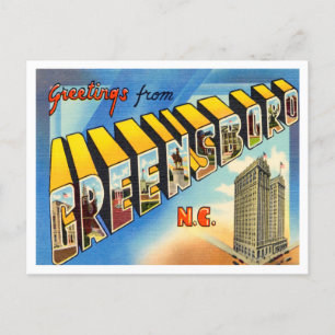 Carte Postale Salutations de Greensboro, Caroline du Nord Voyage