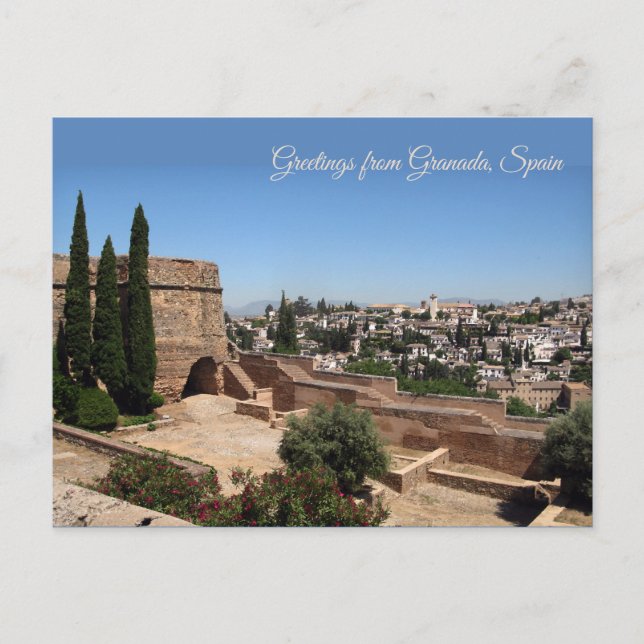 Carte Postale Salutations de Grenade, Espagne (Devant)