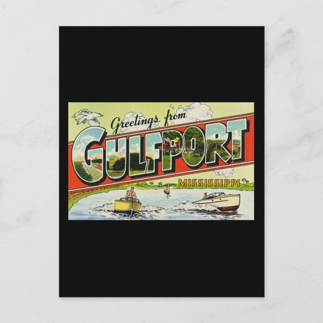 Carte Postale Salutations de Gulfport Mississippi (Devant)