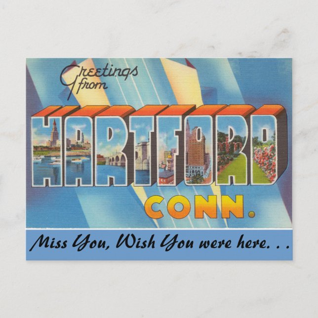 Carte Postale Salutations de Hartford (Devant)