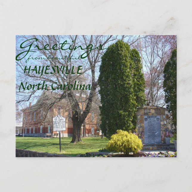Carte Postale Salutations de Hayesville, Caroline du Nord (Devant)