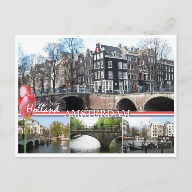 Carte Postale Salutations de Holland - Amsterdam Postcard (Devant)