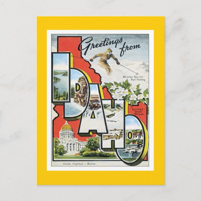 Carte Postale Salutations De Idaho (Devant)
