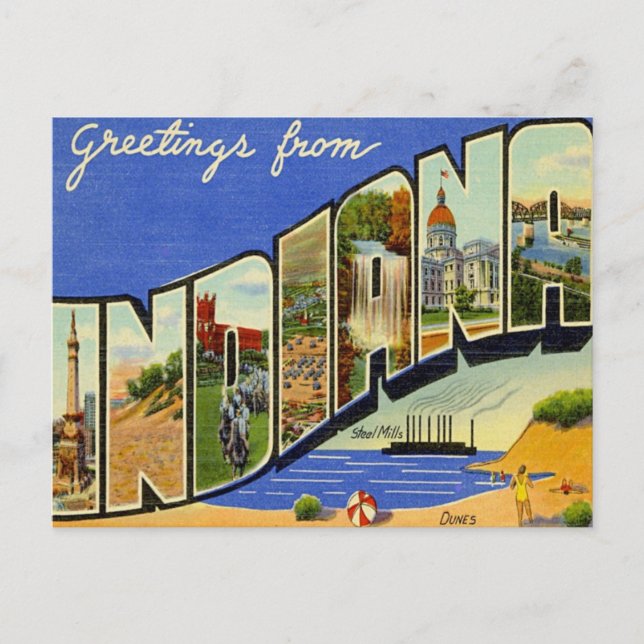Carte Postale Salutations De Indiana (Devant)