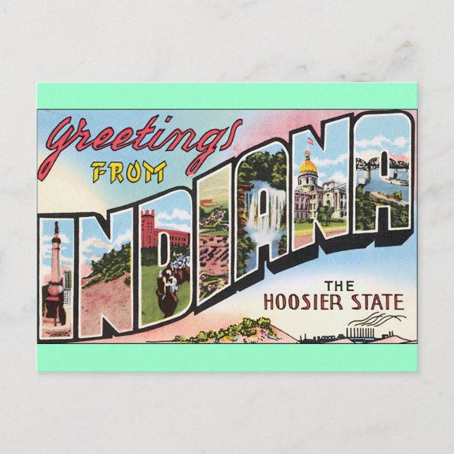 Carte Postale Salutations De Indiana ! (Devant)