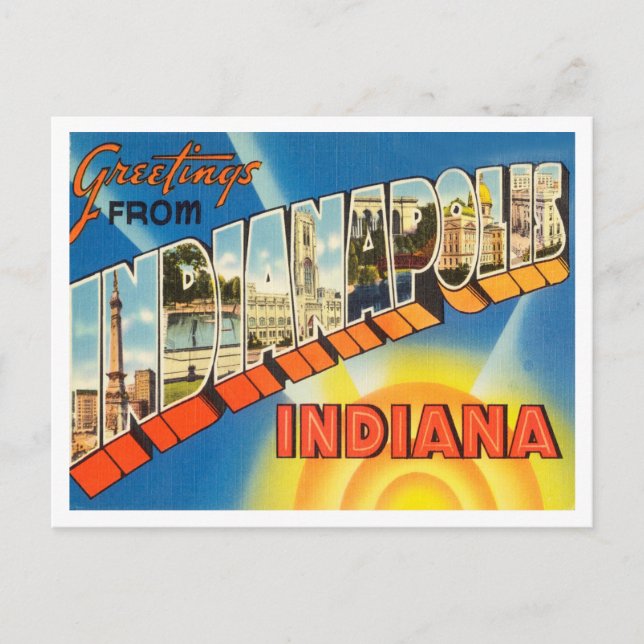 Carte Postale Salutations de Indianapolis, Indiana Travel (Devant)