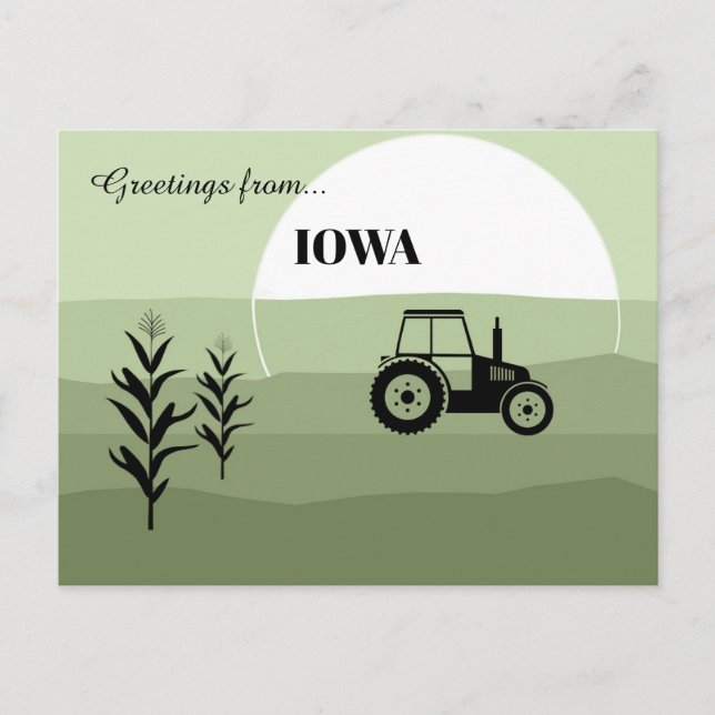 Carte Postale Salutations de Iowa State Lush Green Tones (Devant)
