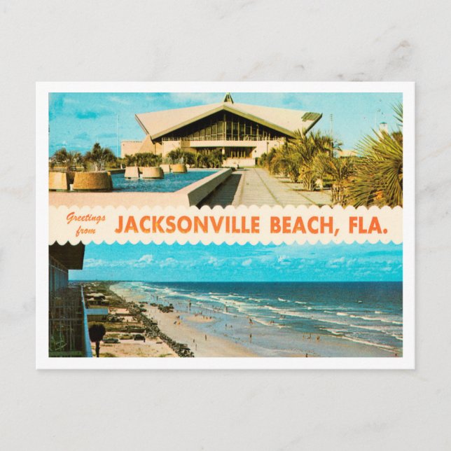 Carte Postale Salutations de Jacksonville Beach, Floride Travel (Devant)