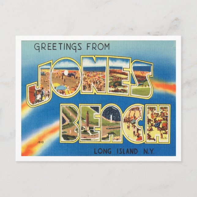 Carte Postale Salutations de Jones Beach, Long Island, New York (Devant)