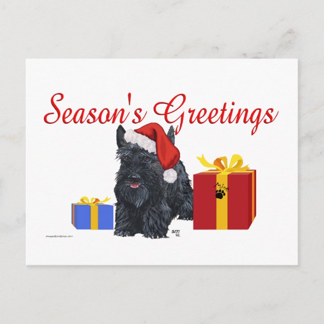 Carte Postale Salutations de joyeux Terrier Écossais (Devant)