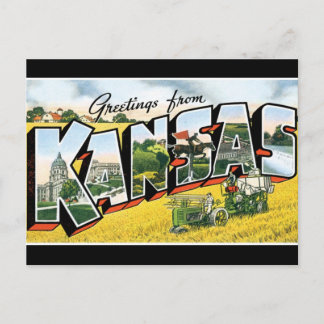Carte Postale Salutations de Kansas Postcard