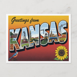 Carte Postale Salutations de Kansas Sunflower