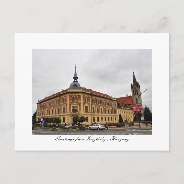 Carte Postale Salutations de Keszthely, Hongrie (Devant)