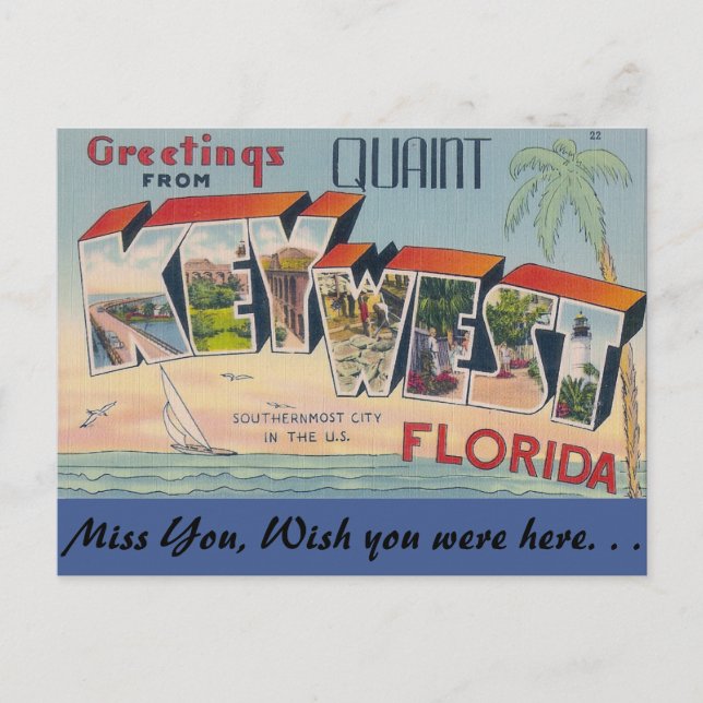 Carte Postale Salutations de Key West (Devant)