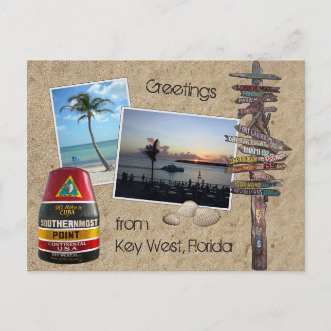 Carte Postale Salutations de Key West, Floride (Devant)