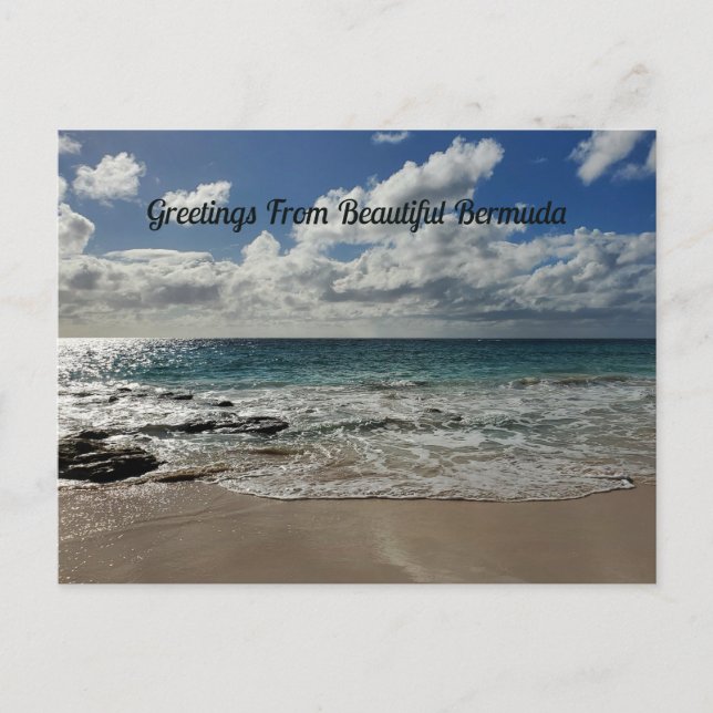 Carte Postale Salutations De La Belle Plage Bermudes (Devant)
