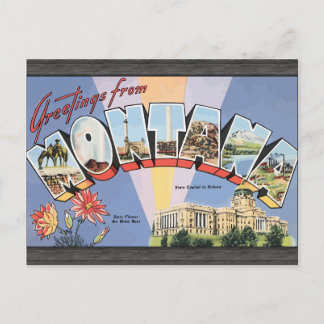 Carte Postale Salutations De La Capitale De L'État Du Montana À 