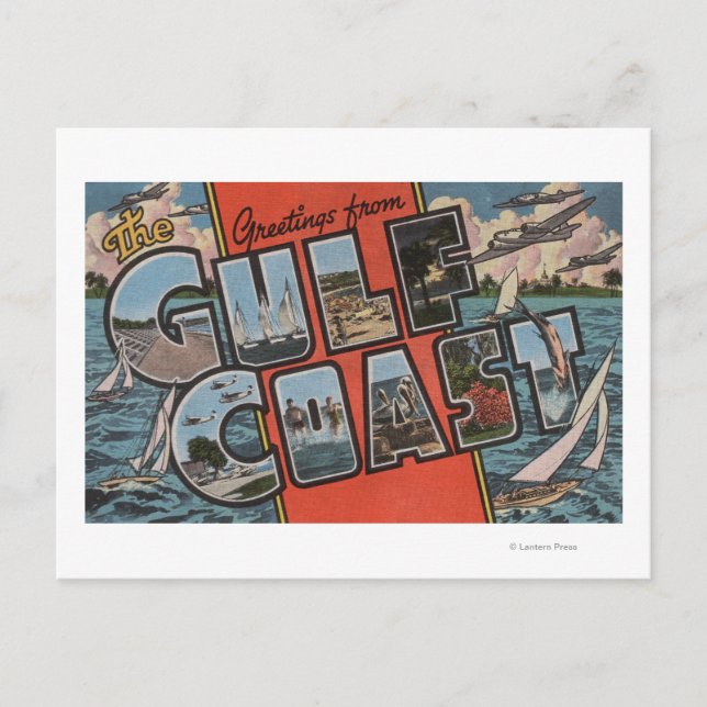 Carte Postale Salutations de la Côte du Golfe (Devant)