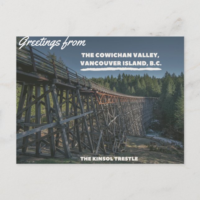 Carte Postale Salutations De La Cowichan Valley Kinsol Trestle (Devant)