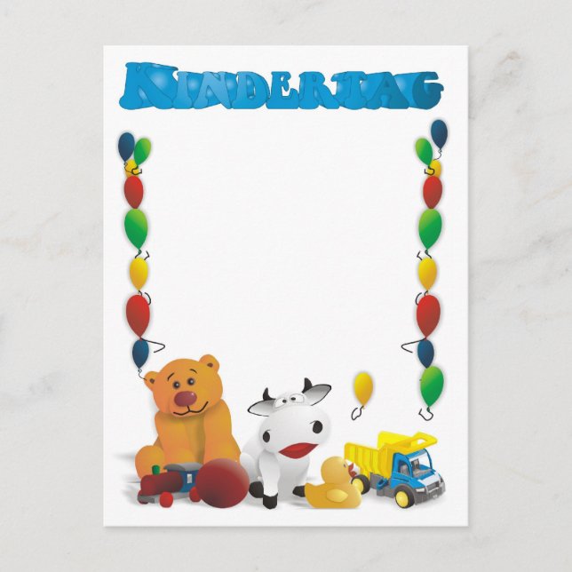 Carte Postale Salutations de la fête des enfants (Devant)