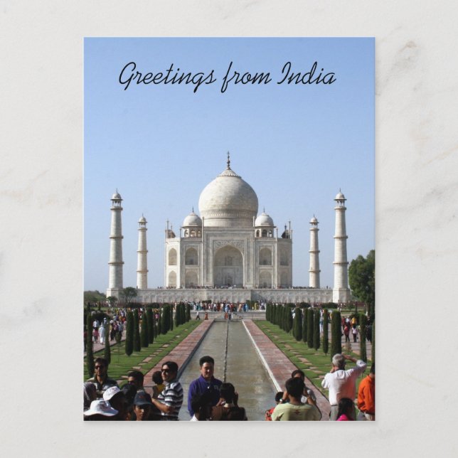 Carte Postale salutations de la foule taj mahal (Devant)
