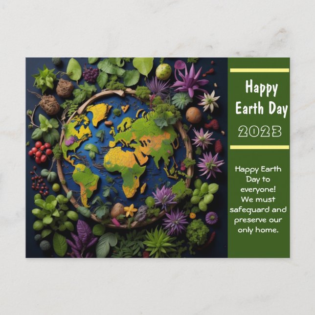 Carte Postale Salutations de la journée de la Terre (Devant)