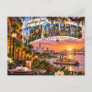 Carte Postale Salutations de La Nouvelle-Orléans Louisiane