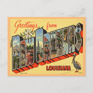 Carte Postale Salutations de la Nouvelle-Orléans, Louisiane Trav
