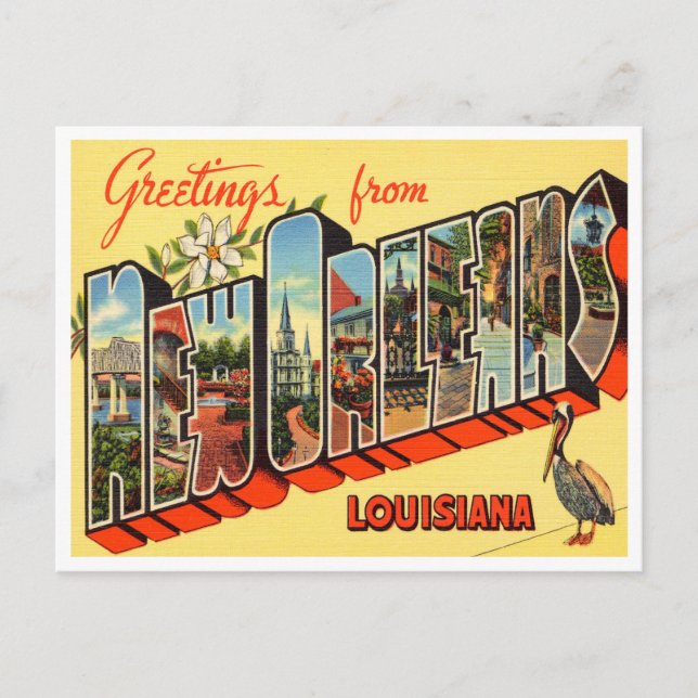 Carte Postale Salutations de la Nouvelle-Orléans, Louisiane Trav (Devant)