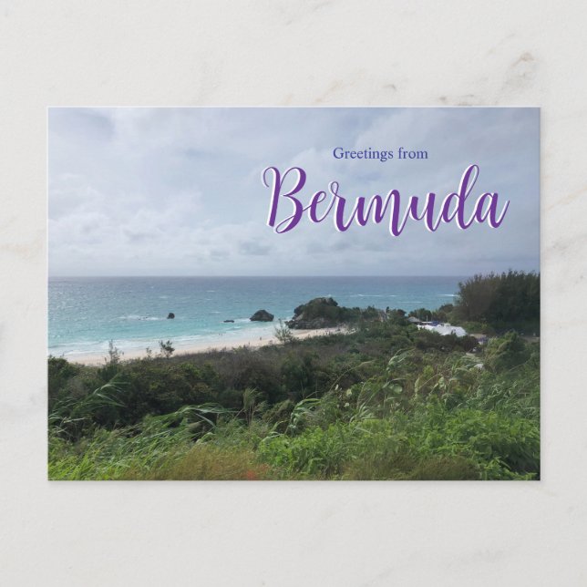 Carte Postale Salutations de la plage de Bermuda Postcard (Devant)
