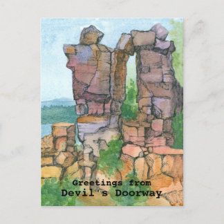 Carte Postale Salutations de la porte de Devil Wisconsin Lake