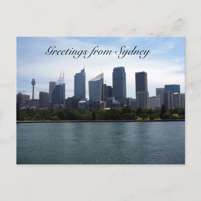 Carte Postale salutations de la skyline de sydney (Devant)