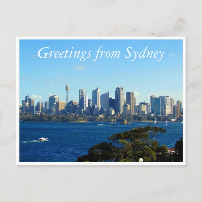 Carte Postale salutations de la skyline de sydney city (Devant)